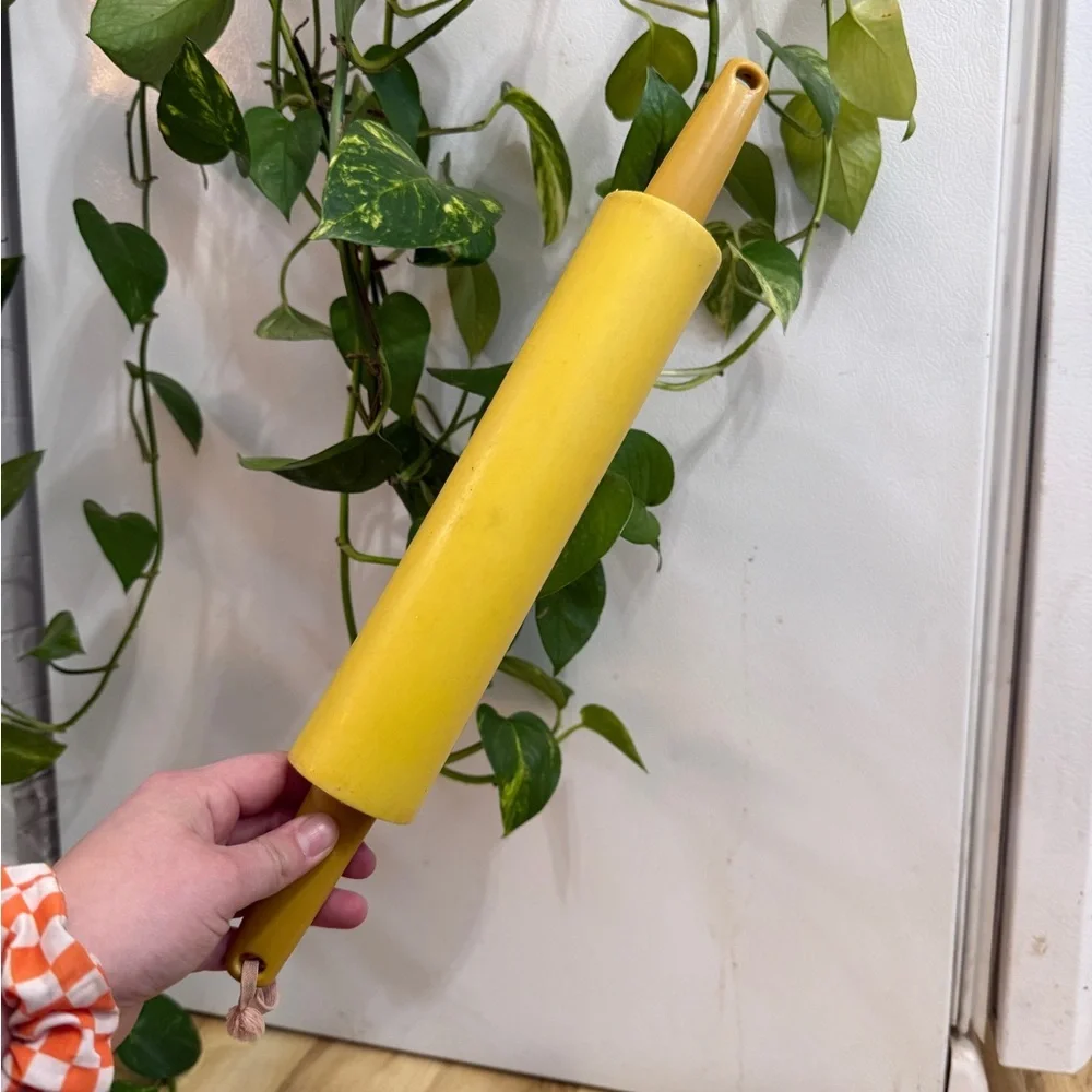 Vibrant Yellow Rolling Pin with Handles